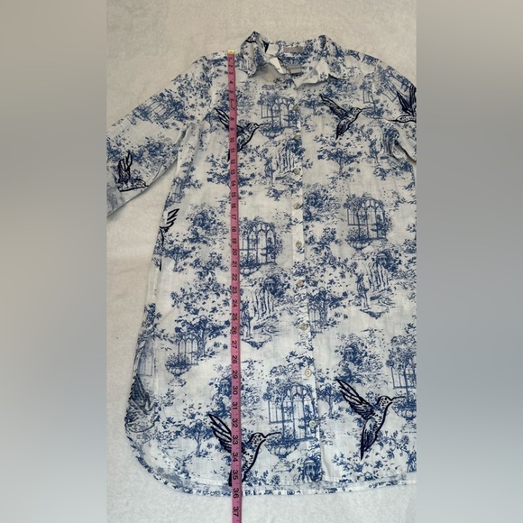 Chico's Blue and White Midi Dress with Chic Style Size 1 or Small - Picture 10 of 16